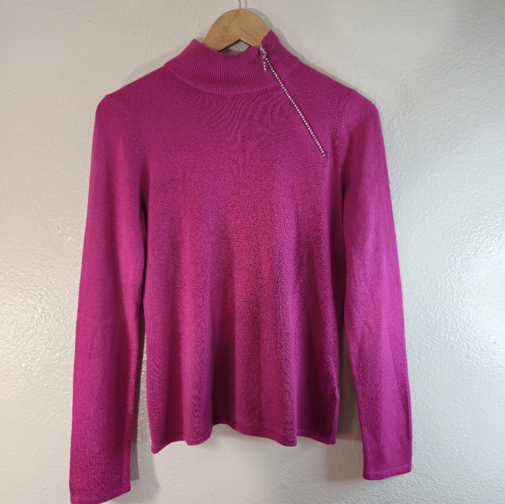 Luxe 360 Mercer Street Studio Mock Neck Rhinestone Sweater - Picture 3 of 4